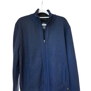 Buffalo David Bitton Men's Navy Full-Zip Knit Cardigan